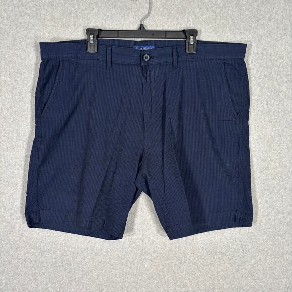 English Laundry Seersucker Shorts 40 Blue‎ Black Cotton Golf Classic 9" Inseam - Picture 1 of 9